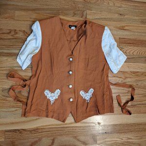 Vintage tie-back blouse